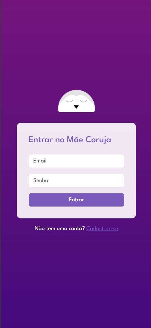 Tela login de Usuários